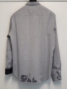 Craft Flow Shirt Handcrafted Graphic Mens Large Button Up Long Sleeve Flip Cuff - Picture 1 of 19
