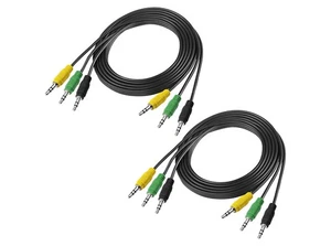 XMSJSIY Cavo Audio Stereo AUX 3.5mm 3 Maschio a 3 Maschio per Dispositivi 2pz - Foto 1 di 4