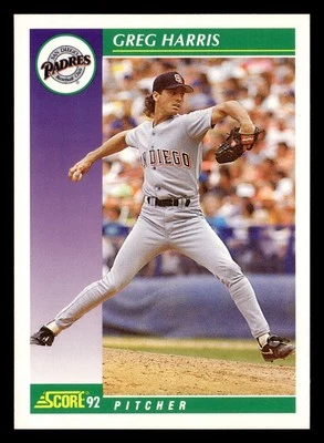 Greg Harris 1992 Score #378 San Diego Padres Baseball *204 - Image 1 of 2