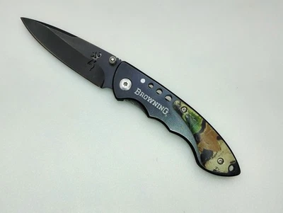 Browning модель 933 складной карманный нож черный и камуфляж 6-3/4» общий 3» лезвие - Изображение 1 из 4