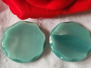 Pair Big Buttons Vintage Blue Dish Pied Vest Jacket 3,3 CM Ref 5191 - Picture 1 of 4