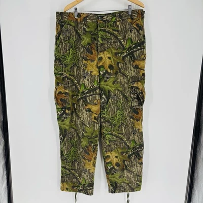 Mossy Oak Camo Pants Sz Large Men’s Green Woodland Hunting 40x32 Adjustable - Image 1 of 4