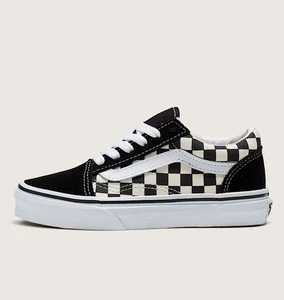 Kids Vans Old Skool Checker Negro/Blanco 100% Original Totalmente NUEVO - Imagen 1 de 5