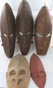 JOB LOT Vintage Oceanic Wooden Wall Hanging Tribal Masks. PRICED TO SELL ! #7 - Picture 1 of 4