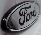 FORD OVAL EMBLEM 9 INCH CHROME W/ BLACK SCRIPT FOR Grille/Tailgate 2004-2016