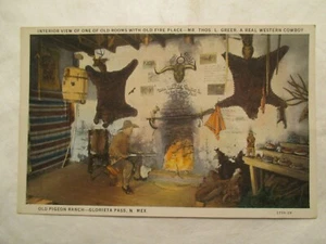 Glorieta Pass New Mexico Postcard Old Pigeon Ranch Interior view one room NM - Picture 1 of 2