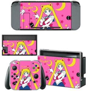 Regular Nintendo Switch Joy-Con Dock Vinyl Skin Covers Sailor Moon Crystal Pink