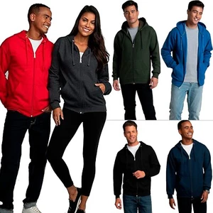 Unisex Adult Pullover Hoodie Casual Full zip Hooded Sweatshirt Long Sleeve Tops - Picture 1 of 13