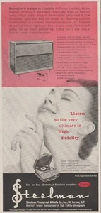 1956 Steelman "Concert Grand" Phonograph-Radio Console Stereo - Print Ad Photo - Picture 1 of 2
