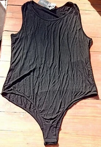 ❤️IN'VOLAND Women Sexy Bodysuit V-Neck Super Stretchy Black, Size 18 🩷 - Picture 1 of 5