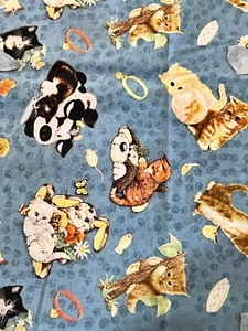 "Kitty Play" fabric - Kathy Rusynyk / Wilmington Prints - Foto 1 di 12