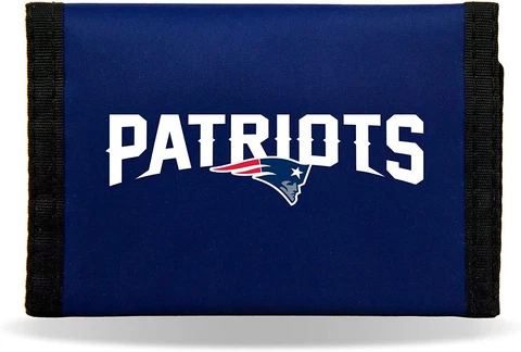Officially Licensed NFL New England Patriots Nylon Trifold Wallet Cover