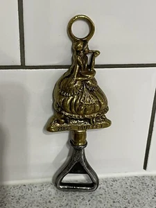 HEAVY BRASS LITTLE MISS MUFFET NURSERY RHYME CHARACTER STEEL BOTTLE OPENER - Picture 1 of 3