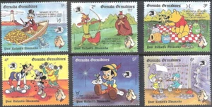 Grenada Grenadines 1989 Disney Ben Franklin Poor Richard MNH (SC# 1098-1103) - Picture 1 of 1