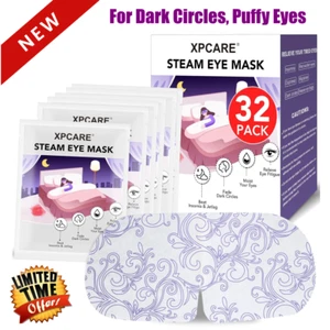 32 Pack Steam Eye Masks For Dry Puffy Eyes Disposable Heated Eye Mask Unscented - Picture 1 of 8