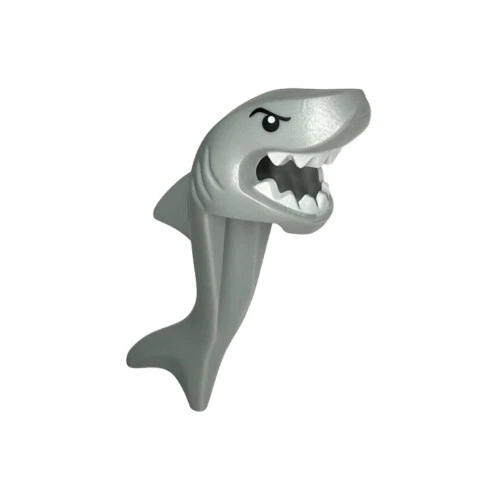 LEGO - Minifigura, Cubierta de Cabeza - Disfraz Cabeza de Tiburón, Cola y Aleta con Dientes Blancos Foto 1 de 1