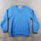 ALAN PAINE Sweater Mens Size Large Blue V Neck Lambswool England Vintage