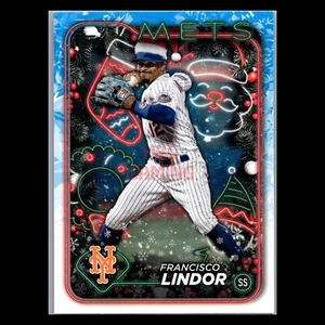 Francisco Lindor Santa Hat Image Variation SP 2024 Topps Holiday Mets #H36 - Bild 1 von 2