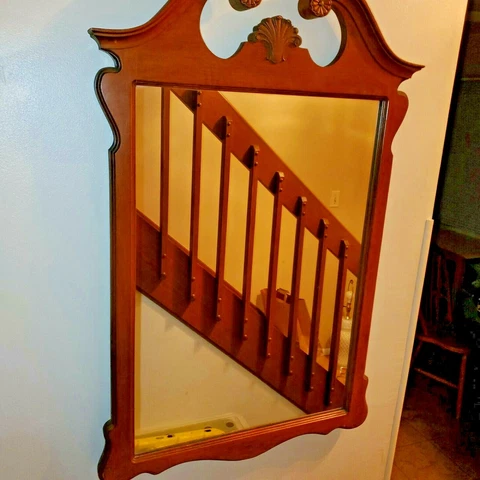 Davis Cabinet Co. Vintage Maple Frame Chippendale Style Wall Mirror 1941 Cover