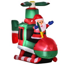 HOMCOM Babbo Natale Gonfiabile su Elicottero Alto 107cm da E...