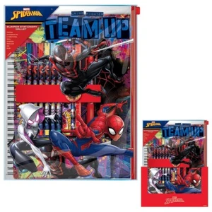 Bumper Stationery Wallet Set Marvel Spiderman Kids Birthday Back To School Gift - Picture 1 of 24