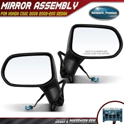 2Pcs Power Mirror w/ Manual Folding & Heated for Honda Civic 2008 2009 2010 2011 - Image 1 of 4