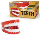 CHATTERING TEETH Novelty Joke Moving Jaw - 10622 WIND UP RED DENTURES Funtime