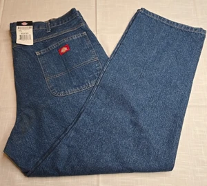 Genuine Dickies Dark Wash Blue Denim Carpenter Jeans 40X30 Pockets NWT - Picture 1 of 11