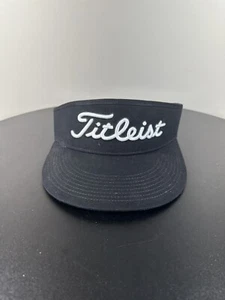 TITLEIST GOLF MEN'S TOUR HIGH CROWN VISOR BLACK / WHITE SIZE ADJUSTABLE NEW 2263 - Picture 1 of 8