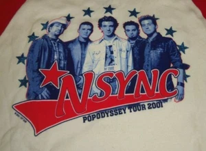 Camiseta deportiva de béisbol NSYNC Justin Timberlake - 2001 camiseta de gira niños/mujeres L - Imagen 1 de 6
