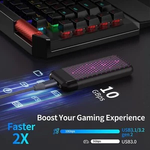 10Gbps RGB M.2 NVME Enclosure USB C Gen2 PCI-E M.2 SSD Case NVMe External Case - Picture 1 of 8