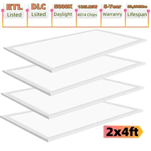 75W,4Pack,2x4 Led Flat Panel Light,0-10V Dimmable,110-277V AC,5000K Daylight - Picture 1 of 10