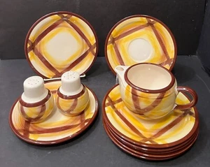 Vernonware ORGANDIE - Yellow Brown Plaid - Mixed Lot - - Picture 1 of 9