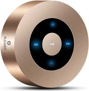 Gold Mini Bluetooth Portable Wireless Speaker Aux In Micro SD Mic Travel Case - Picture 1 of 7