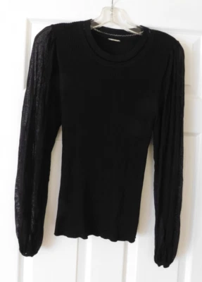 Женская вязаная блузка Elie Tahari размер S/M с длинным рукавом с прозрачными рукавами на воздушном шаре - Изображение 1 из 4