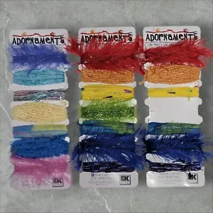 Verzierungen Faser Verzierungen Band Borte Set 3 Wimpern Glitzer Fuzzy Basteln - Bild 1 von 7