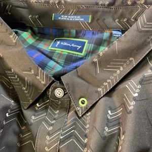 William Murray Hemd Herren 3XL Braun Tartan Flip Cuff Golf Geometrisch Atmungsaktiv - Bild 1 von 16