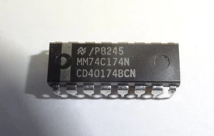 Menge 2, CD40174BCN Sechskant D-Typ Flip-Flop, positive Kante ausgelöst, DIL DIP IC - Bild 1 von 1