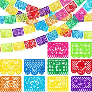 80 ft Mexican Party Banner Fiesta Papel Picado Banner Cinco de Mayo Decor - Picture 1 of 5
