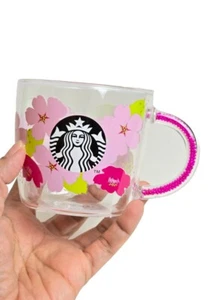 Starbucks Japan Cherry SAKURA 2024 Bead Handle Heat Resistant Glass Mug 296ml - Picture 1 of 5