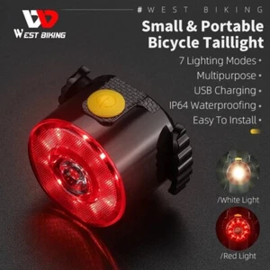 Bicycle Tail Light, Bike Warning Light W/ USB Charger LED Light 100 Lumens - Picture 1 of 6