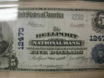 1902 Bellport New York National Bank CH#12473 FR#609 PMG VF 30 RARE - Image 1 of 4