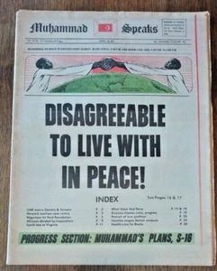 1971 Nation Of Islam Newspaper MUHAMMAD SPEAKS ~ DISAGREEABLE TO LIVE IN PEACE! - Picture 1 of 12