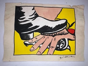 ROY LICHTENSTEIN COA art painting original drawing vintage paper signed stamped - Picture 1 of 3