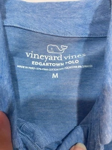 Vineyard Vines Performance Polo Mens Size M Blue Golf Stretch Hybrid Flex - Picture 1 of 3