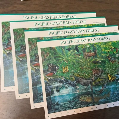 Pacific Coast Rain Forest 4 Sheets MNH Stamps (28)  - Image 1 of 3