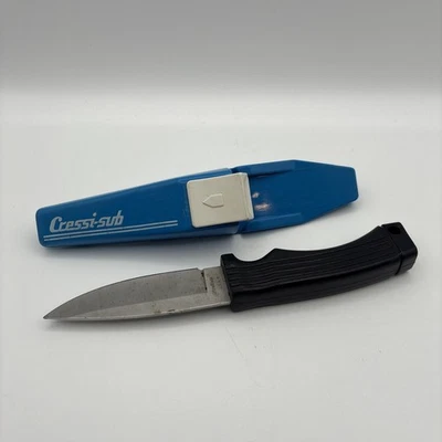 Cressi-Sub 水肺潜水刀带原装鞘意大利制造/美国复古 — 第 1/4 张图片