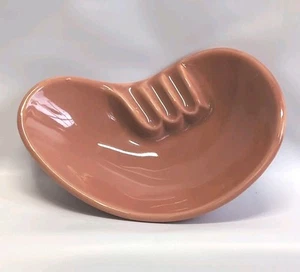 Cenicero vintage Art Deco Boomerang atómico naranja cerámica EE. UU. - Imagen 1 de 6