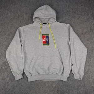 Nike SB Hoodie Mens Large Gray Pullover Skate Challenge Court Tennis 90s Logo - Picture 1 of 11
