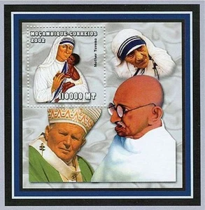 Mosambik - Mutter Teresa, Gandhi, Papst - Briefmarke S/S - 1635 - Bild 1 von 1